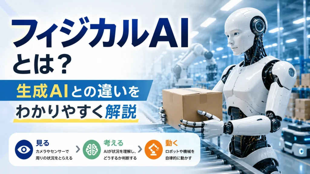 AIが現実世界を見て判断し動くフィジカルAIのイメージ